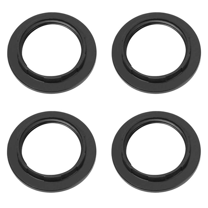 4 Pièces E27 Anneau Réducteur pour Abat-Jour Plaque Convertisseur d’Adaptateur de Bague d'Abat-Jour (Noir, 4 Pièces)