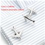 YZSZ 1 Paire Bouton de Manchette Avion en Métal Chemise pour Homme Jet Boutons de Manchette Boutons de manchette en forme d'avio