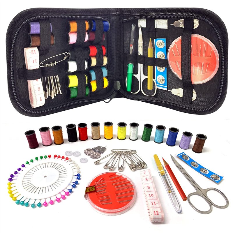 OWill Kit de couture 94 pièces - Fournitures de couture de qualité supérieure - Mini kit de couture pour débutants, voyageurs et