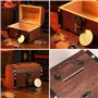 HAOBIN Coffre Au TréSor en Bois BoîTe Aux TréSors en Bois Coffre en Bois BoîTe De Coffre Au TréSor De Pirate Vintage en Bois Cof