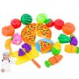 NIWWIN Ensemble de 24 pièces d’aliments en jouets pour enfants Plastique Pizza découpée Fruits et légumes