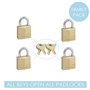 Master Lock Petits Cadenas [Clés communes] [Pack Familiale de 4] 120EURQNOP - Idéal pour les Sacs à Dos, les Bagages, les Valise