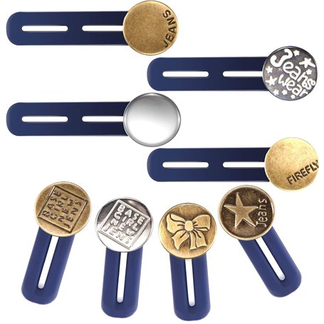 8 pcs Rallonges de taille élastiques pour pantalon - Pour homme et femme Bouton retractable jeans