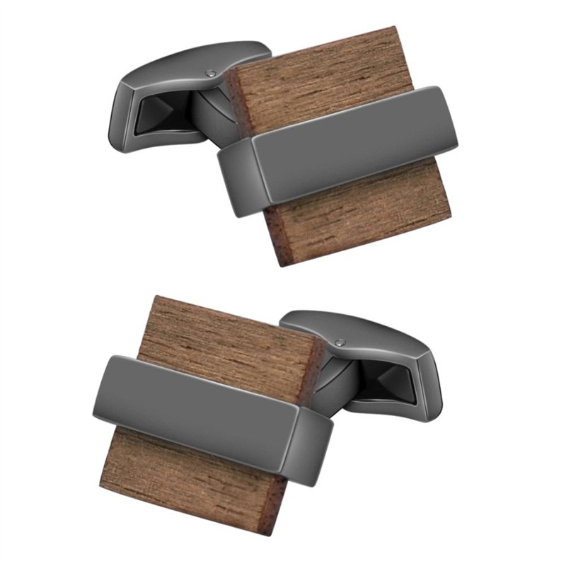 Anfly Hommes Boutons De Manchette Fabriqués À La Main Carré en Bois Boutons De Manchette Liens Saint Valentin Anniversaire Anniv