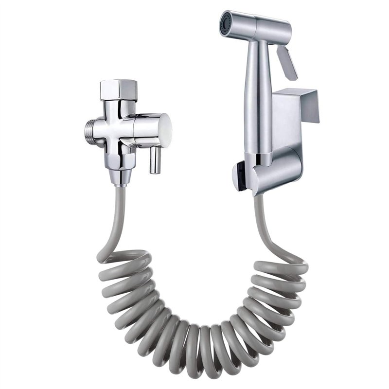 Pulvérisateur de bidet à main pour toilettes, salle de bain et bidet avec tuyau en ABS pour lavage féminin et animal domestique