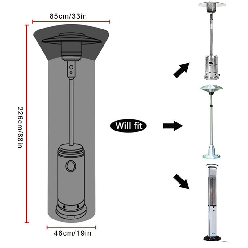 Image secondaire de Wenrou Housses De Chauffage ExtéRieur, Couverture De Chauffe Patio, Housses Chauffage Patio ImperméAble, 420D Oxford Imperméable