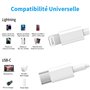 RCTech Câble USB C vers Lightning 1.8M -Lot de 3 [MFi Certifié] Charguer iPhone Charge Rapide Power Delivery pour iPhone 14/13/1