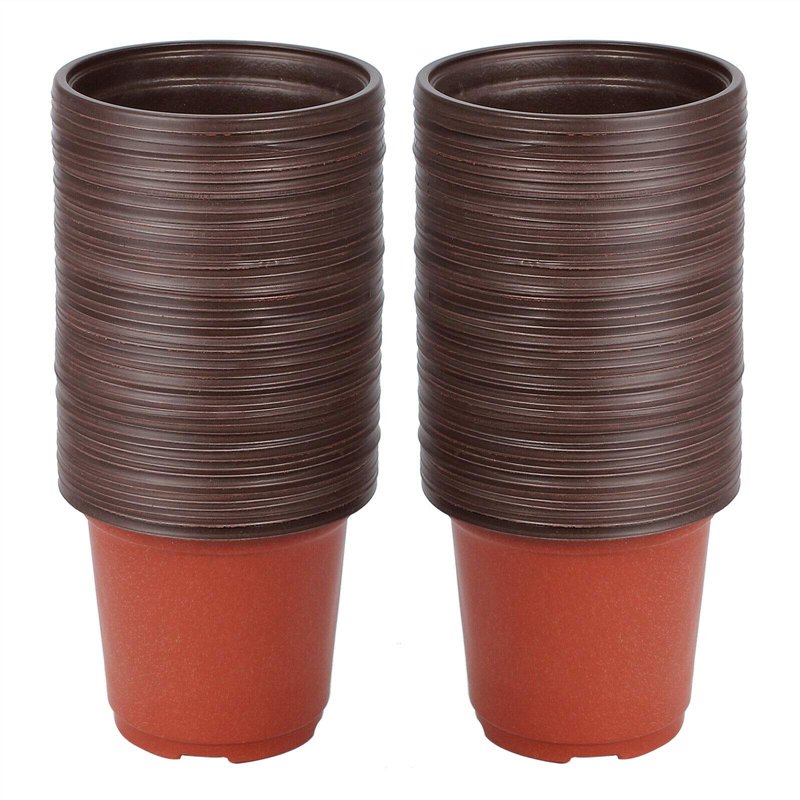 Pot de Fleur Petit, NETUME 100PCS Plastique Réutilisables Pot semis/Godets Semis,Ronds Pots Plantes/Pot de Repiquage/Pot de Cult