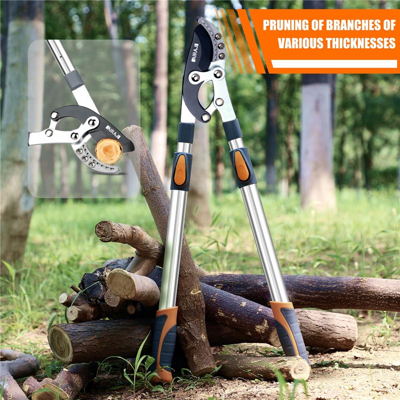 Image secondaire de AIRAJ Coupe Branche Telescopique Ébrancheur 70-103CM,Avec Lames de Rechange,Coupe Branches les Plus Epaisses 5CM,Lame en Acier S
