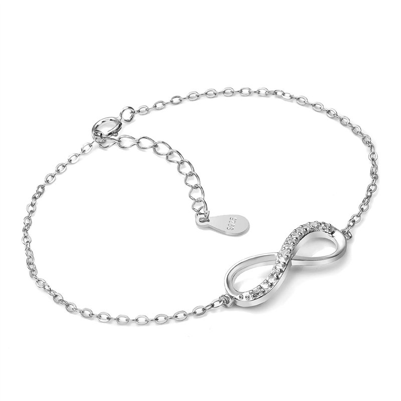 Image secondaire de Bracelet Bijoux en Argent Sterling zircone cubique 925 pour Femmes, Infinity Symbol Love Cadeau pour l'anniversaire de Noël Sain