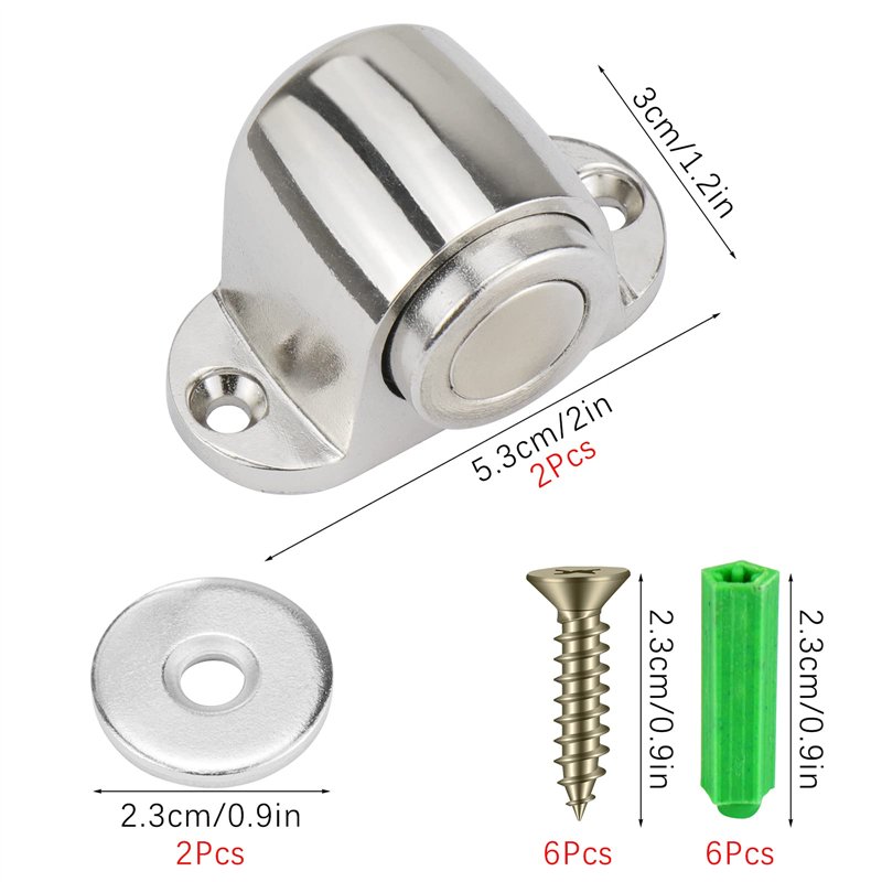 Image secondaire de Hysagtek Lot de 2 Butoir de Porte Magnétique Cale Stop Porte magnétique en Acier Inoxydable Catch Arrêts de Porte Door Stoppers 