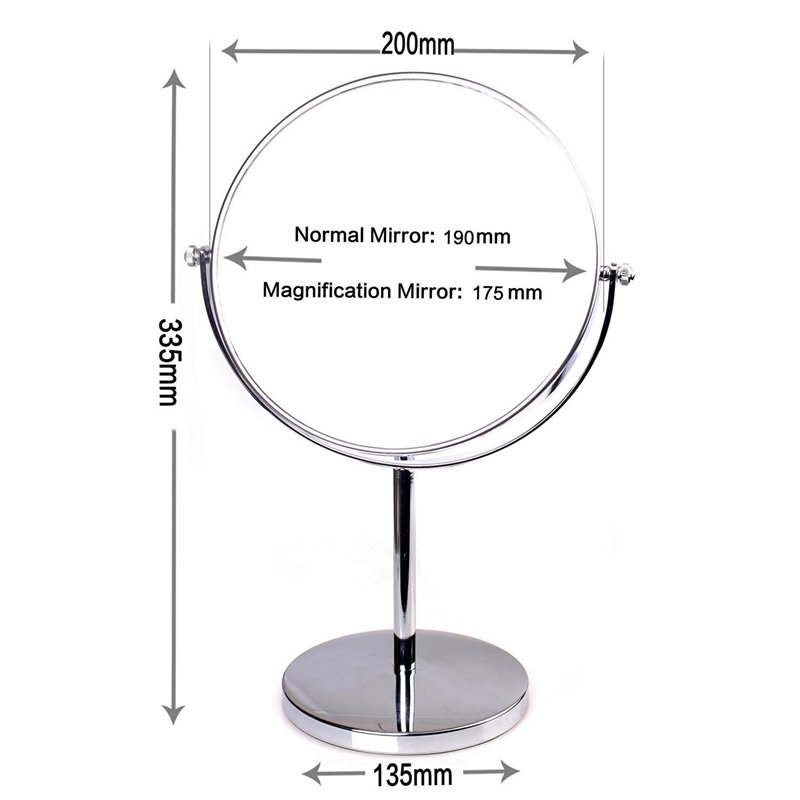 Image secondaire de HIMRY Miroir Maquillage de Table 10 Fois grossissant, Ø 20 cm Double Face Miroir cosmétique sur Pied, Miroir pour Salle de Bain,