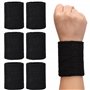 H&S Protege Poignet Eponge pour Tennis - Lot 6X Bracelet Protège Poignet Musculation pour Crossfit Foot Basketball - Serre Poign