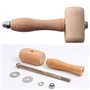 LHKJ Marteau Maillet en Bois de Hêtre Outil, Bois à Découper Marteau Artisanat du Cuir Carving