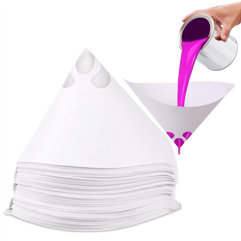 Lot de 120 filtres à peinture coniques en papier jetables - 100 filtres en maille pour peinture de voiture