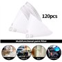Lot de 120 filtres à peinture coniques en papier jetables - 100 filtres en maille pour peinture de voiture