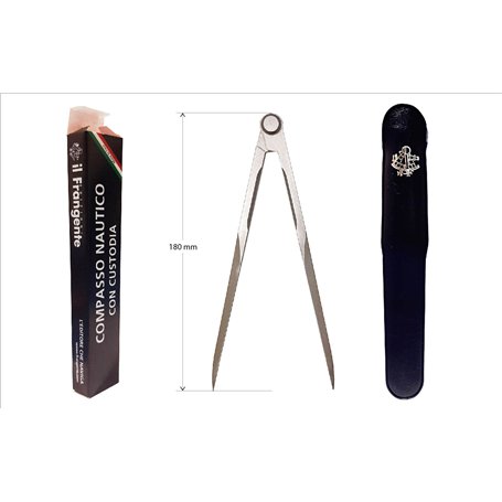 Il Frangente NF/30 Compas Nautique en métal satiné à Pointes Fixes