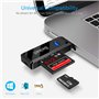 Beikell Lecteur de Carte USB 3.0, Lecteur de Carte Mémoire SD/Micro SD Haute Vitesse Card Reader MMC Memory Stick SDXC SDHC MSXC