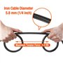 ValueMax Câble Antivol Vélo 213 cm x 12 mm, Antivol Vélo de Sécurité avec Revêtement PVC, Double Boucle Tressée, pour Cadenas, A