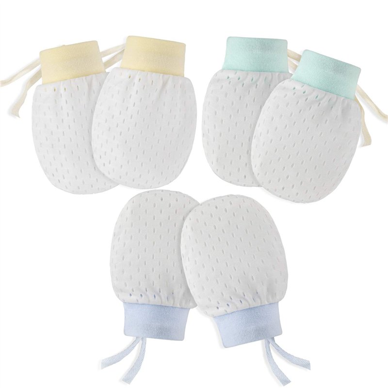 Hifot Bébé garçon filles gants nouveau-né pas de mitaines à gratter 3 paires, mitaines anti-rayures molles de filles infantiles 