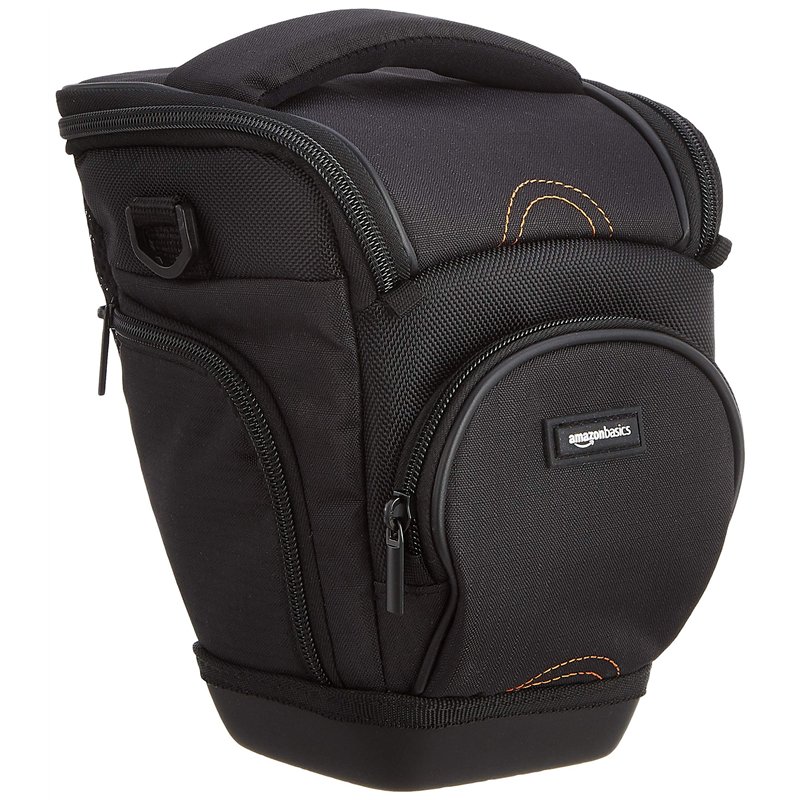 Amazon Basics Sac Bandoulière Style Housse pour Corps d'Appareil Photo Reflex Numérique et Objectif, Sangle Détachable, Imperméa