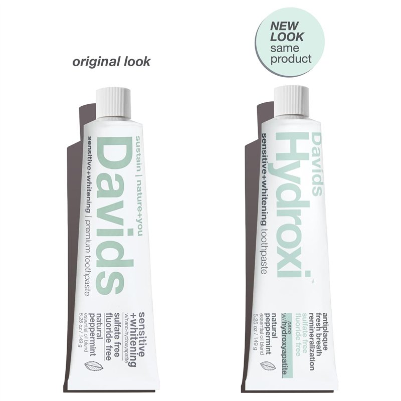 Image secondaire de Davids Dentifrice naturel Nano Hydroxyapaite pour sensibilité, menthe poivrée, sans fluorure, sans SLS, émail reminéralisé, blan