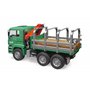 bruder 02769 - MAN Transport de bois Camion avec grue de chargement et 3 troncs d'arbre, Transport de bois, Camion