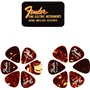 Fender »FINE ELECTRIC PICK TIN« Médiators dans boîte de collection - 12 Pièces - Celluloid - Forme 351-3 Épaisseurs - Couleur To