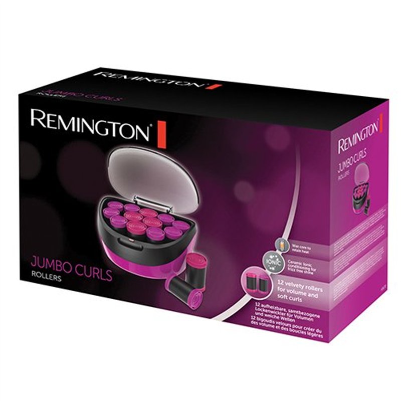Image secondaire de Remington Bigoudis Cheveux [2 styles de Boucles Naturelles & Rebondies] Jumbo Rollers (Coffret 12 rouleaux: 4x35mm & 8x40mm, Cér