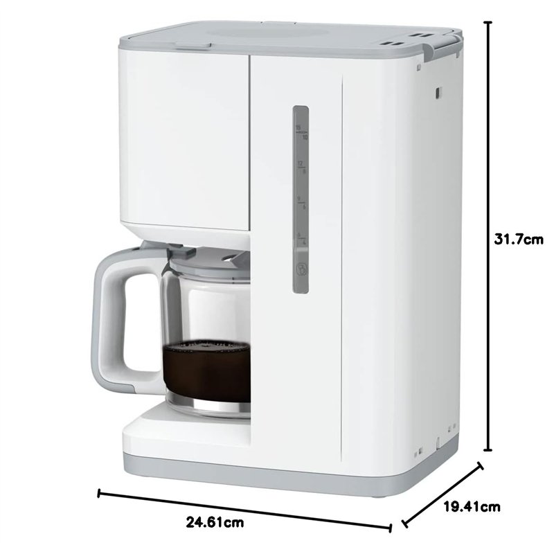 Image secondaire de TEFAL Cafetière filtre SENSE Programmable, blanche, écran numérique, 10-15 tasses, 1,25L, Auto-off 30 minutes CM693110