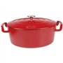 Sitram COCOTTE ovale en fonte émaillée grande capacité 6,5 litres - Extérieur rouge brillant, intérieur noir mat - toutes source