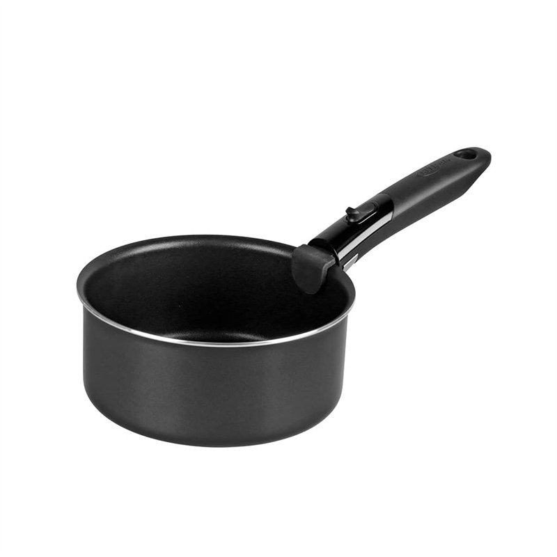 Image secondaire de Sitram 712763 Batterie 10 pcs alu noir : 3 poêles Ø20/24/28cm, 2 casseroles Ø16/20cm, 2 ustensiles nylon, 1 couv. verre Ø24cm, 2