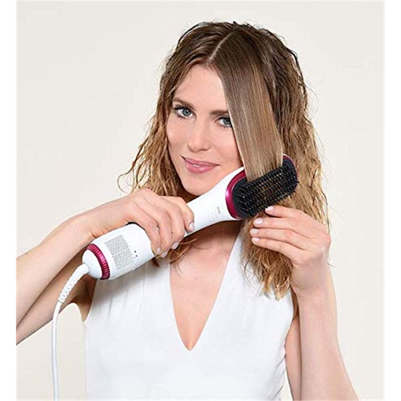 Image secondaire de Rowenta CF6220 Brosse soufflante et Fer à Lisser Brosse soufflante à air Chaud Vapeur Rose, Blanc 900 W 1,8 m