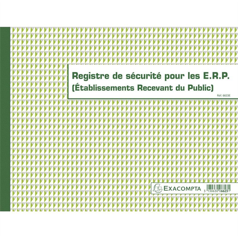 Exacompta - Réf. 6623E - 1 Registre de sécurité pour les Etablissements Recevant du public (ERP)
