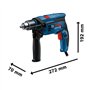 Bosch Professional perceuse-visseuse à percussion GSB 13 RE (600 W, avec butée de profondeur 210 mm, mandrin automatique 13 mm, 