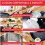 Tefal Comfort Max Casseroles 14/16/18 cm + couvercles 16/18 cm, Poêles 20/24 cm, Induction, Revêtement antiadhésif sur (poêles),