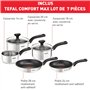 Tefal Comfort Max Casseroles 14/16/18 cm + couvercles 16/18 cm, Poêles 20/24 cm, Induction, Revêtement antiadhésif sur (poêles),
