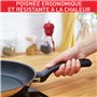 Tefal Comfort Max Poêle 20 cm, Induction, Revêtement antiadhésif, Acier inoxydable haute qualité, Indicateur de température Ther
