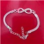 Bracelet Infini plaqué Argent en Alliage de Zinc chaîne Strass Bracelet pour Homme Femme Bijoux de Mode