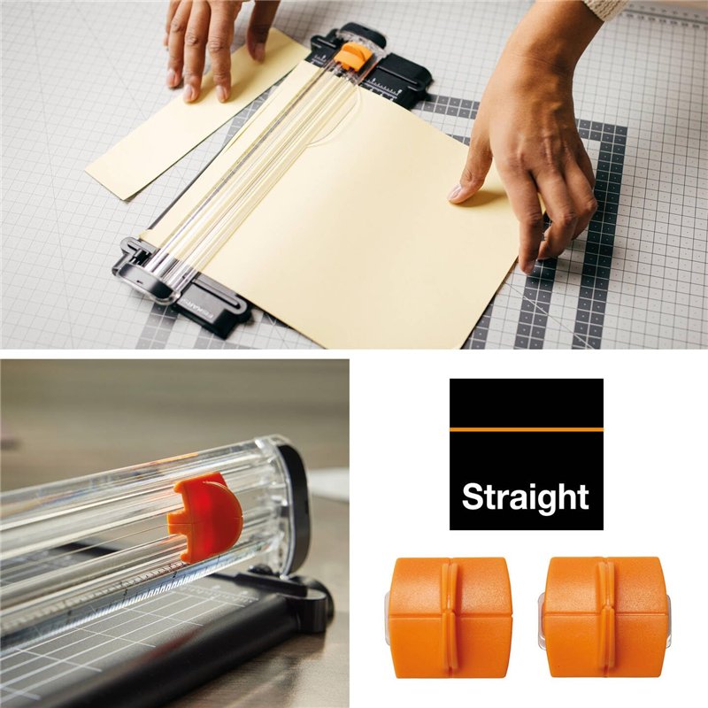 Image secondaire de Fiskars Lames TripleTrack titanium originales pour massicots, 2 unités, Coupe droite, High Profile Titanium, Orange, 1004677