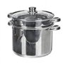 Crealys 504626, Cuit-pâtes Olympe 8 litres Inox, diam. 24 cm - couvercle en verre et panier à pâtes / légumes - tous feux dont i