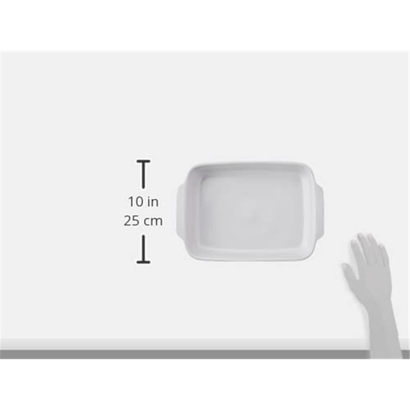 Image secondaire de CREALYS 512732 Plat à Four Rectangulaire avec Anses Céramique Blanc 36,5 x 23,5 x 6,5 cm