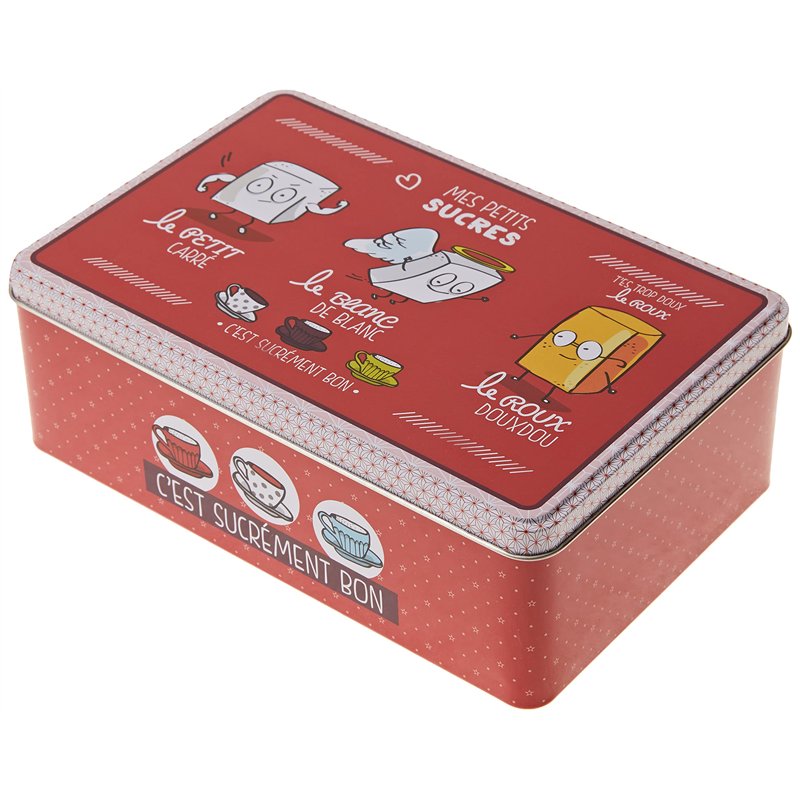 Delys-By-Verceral 515901 Boîte à Sucre en métal, Conservation et Rangement Aliments, Design Fun, 13.5 x 20.5 x 7 cm