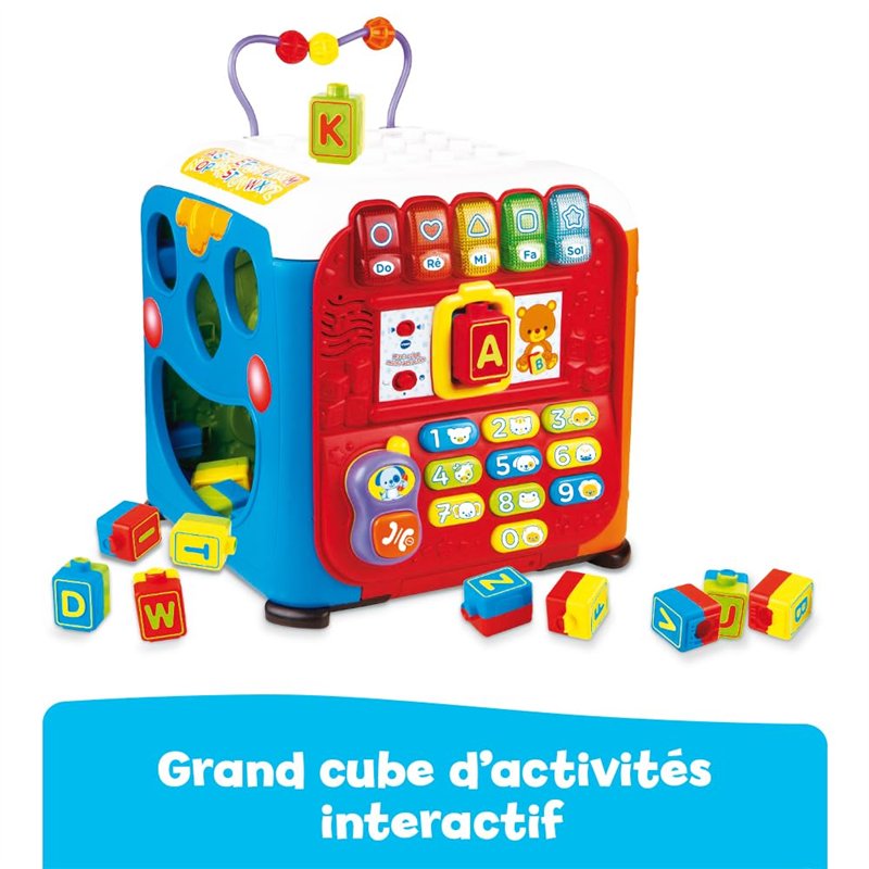 Image secondaire de VTech - Maxi Cube Multi-Activités, Cube d’Activités Bébé, Jouet d'Éveil et de Motricité, Jeux Éducatifs, Trieur de Formes, Blocs