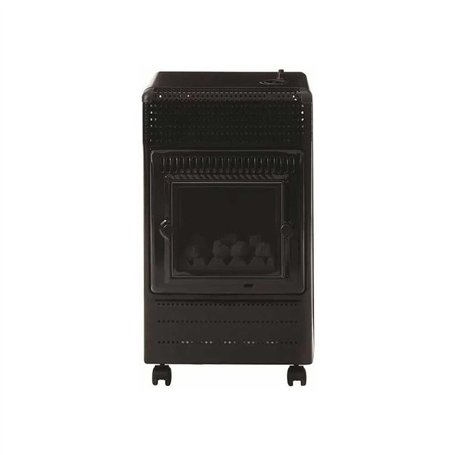 FAVEX - Chauffage d'appoint à gaz Ektor Fire - Intérieur - Brûleur Inox Infra Bleu effet feu de cheminée - 3 Puissances de Chauf