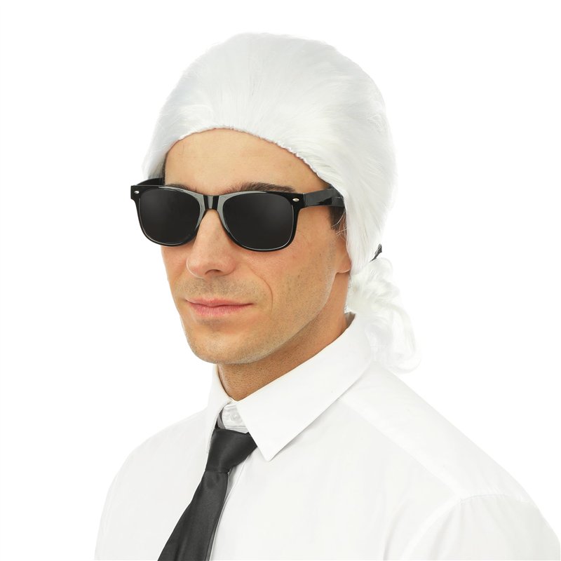 P'TIT CLOWN - 18036 - Perruque KARL avec catogan - Karl's Wig - Cheveux Synthétiques - Parfait pour Carnaval, Fêtes à Thèmes, Fa