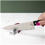 EASY MAKE - KB52541 - Affûteur Aiguiseur Couteau Cuisine Acier Inoxydable Gomme Base Anti-Derapante - Coloris Aléatoire !