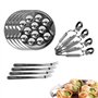 Cook Concept KU6097 Coffret Dégustation Escargots Service 4 personnes Assiettes fourchettes et pinces Gris Inox H22