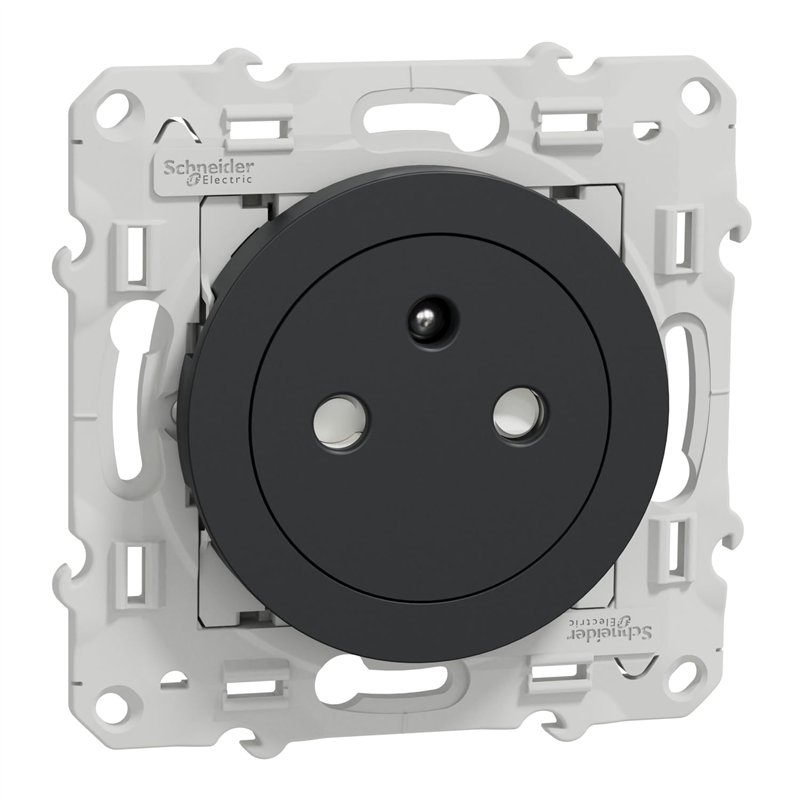 Schneider Electric - Odace - prise de courant 2P+T affleurante - anthracite - connexion rapide - S540052