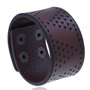 ZENSE - Bracelet force homme biker ou motard en cuir ajustable marron ZB0326